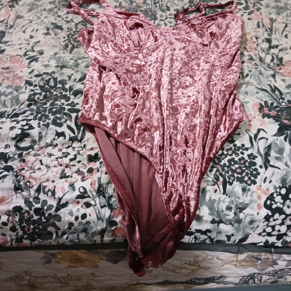 Forever 21 Velvet Rose Bodysuit